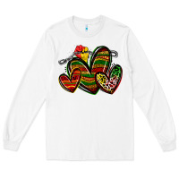 White juneteenth hearts Long Sleeve Tee - Zillion Design Studio