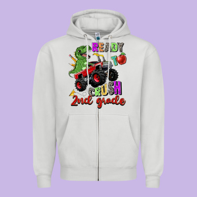 Ready To Crush 2nd Grade Zipper Hoodie Designed By Zillion Design Studio