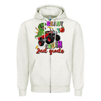 Oatmeal Heather ready to crush 2nd grade Zipper Hoodie - Zillion Design Studio