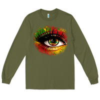 Army Green juneteenth eye Long Sleeve Tee - Zillion Design Studio