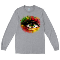 Heather Grey juneteenth eye Long Sleeve Tee - Zillion Design Studio