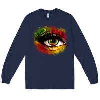 Navy juneteenth eye Long Sleeve Tee - Zillion Design Studio