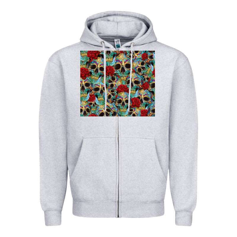 Sugar Skulls Roses Tumbler 3 Zipper Hoodie by CTS Tumbler Store | Teevron