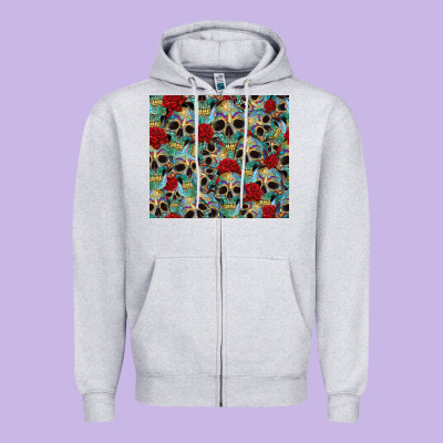 Sugar Skulls Roses Tumbler 3 Zipper Hoodie Designed By Cts Tumbler Store