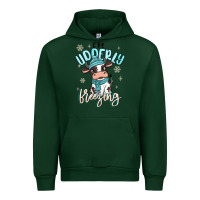 Forest Green i'm udderly freezing baby cow Urban Hoodie - MaliasSmallBusiness