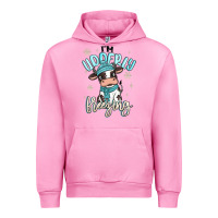 Fuchsia Pink i'm udderly freezing baby cow Urban Hoodie - MaliasSmallBusiness