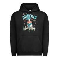 Pigment Black i'm udderly freezing baby cow Urban Hoodie - MaliasSmallBusiness