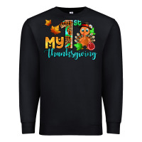 Black my first thanksgiving with turkey Premium Sweatshirt - AdoDesignShop