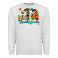 Oatmeal Heather my first thanksgiving with turkey Premium Sweatshirt - AdoDesignShop