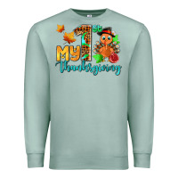 Seafoam my first thanksgiving with turkey Premium Sweatshirt - AdoDesignShop
