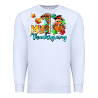 White my first thanksgiving with turkey Premium Sweatshirt - AdoDesignShop