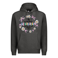 Charcoal Heather he has risen Premium Hoodie - MaliasSmallBusiness