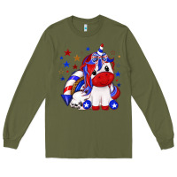 Army Green 4th of july american unicorn Long Sleeve Tee - texasbilliewilder