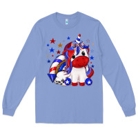 Colony Blue 4th of july american unicorn Long Sleeve Tee - texasbilliewilder
