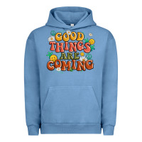 Pigment Pebble Blue good things are coming Urban Hoodie - MaliasSmallBusiness