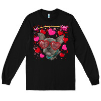 Black valentine's day french bulldog puppy Long Sleeve Tee - RanaPortraitStore