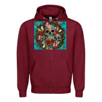 Burgundy sugar skulls tumbler 3 Zipper Hoodie - CTS Tumbler Store