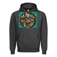 Charcoal Heather sugar skulls tumbler 3 Zipper Hoodie - CTS Tumbler Store