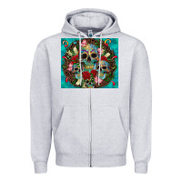 Heather Grey sugar skulls tumbler 3 Zipper Hoodie - CTS Tumbler Store