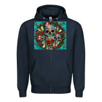 Navy sugar skulls tumbler 3 Zipper Hoodie - CTS Tumbler Store