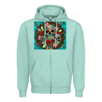 Seafoam sugar skulls tumbler 3 Zipper Hoodie - CTS Tumbler Store