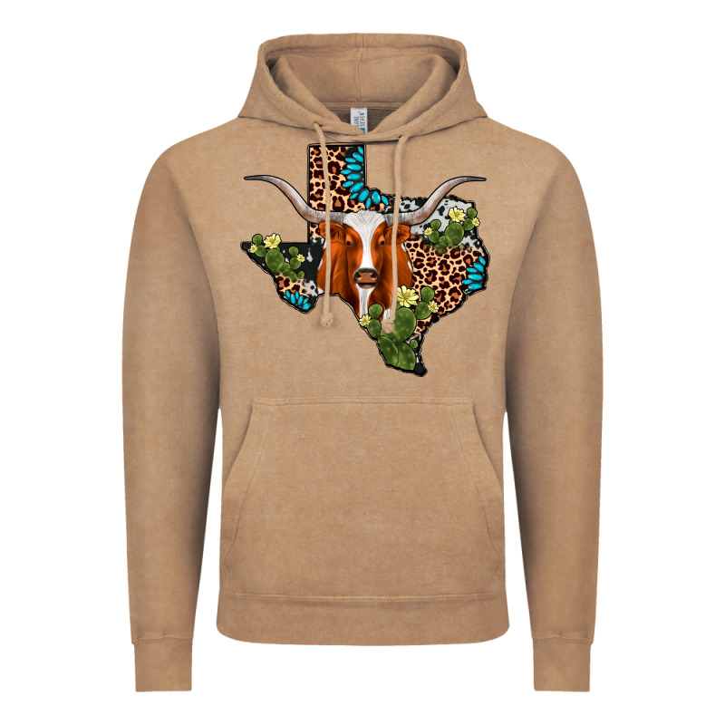 Longhorn Texas Map Vintage Hoodie by AdoDesignShop | Teevron