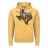 Vintage Mustard longhorn texas map Vintage Hoodie - AdoDesignShop