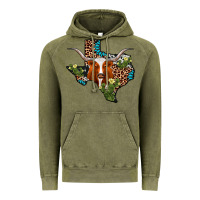 Vintage Olive longhorn texas map Vintage Hoodie - AdoDesignShop