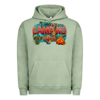 Pigment Oil Green camping vibes Urban Hoodie - NancyCooperArtShop