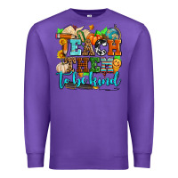 Purple teach them to be kind with pumpkins and fall Premium Sweatshirt - AdoDesignShop