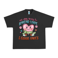 Pigment Black on my way to spread love Urban Heavy Tee - MaliasSmallBusiness