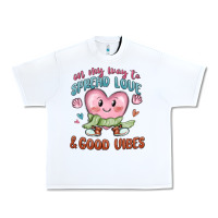 White on my way to spread love Urban Heavy Tee - MaliasSmallBusiness