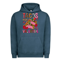 Pigment Midnight Navy tacos are my valentine Urban Hoodie - NancyCooperArtShop