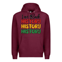 Burgundy i am black history Premium Hoodie - MaliasSmallBusiness