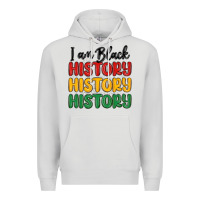 Dove Grey i am black history Premium Hoodie - MaliasSmallBusiness