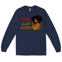 Navy i am black history Long Sleeve Tee - Zillion Design Studio