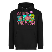 Black go with the flow Heavyweight Hoodie - AdoDesignShop