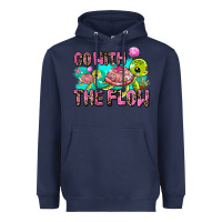 Navy go with the flow Heavyweight Hoodie - AdoDesignShop