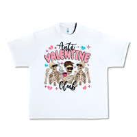 White anti valentine club Urban Heavy Tee - MaliasSmallBusiness