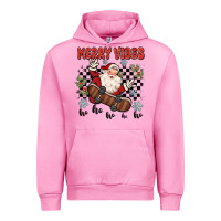 Fuchsia Pink merry vibes ho ho ho Urban Hoodie - MaliasSmallBusiness