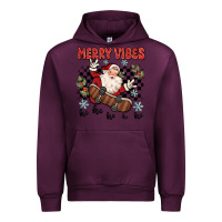 Mauve Wine merry vibes ho ho ho Urban Hoodie - MaliasSmallBusiness