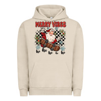 Pigment French Oak merry vibes ho ho ho Urban Hoodie - MaliasSmallBusiness