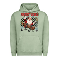 Pigment Oil Green merry vibes ho ho ho Urban Hoodie - MaliasSmallBusiness