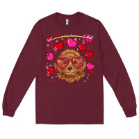 Burgundy valentine's day toy poodle Long Sleeve Tee - RanaPortraitStore