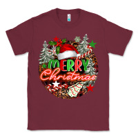 Burgundy Merry christmas Classic Tee - FaDigitalArtStudio