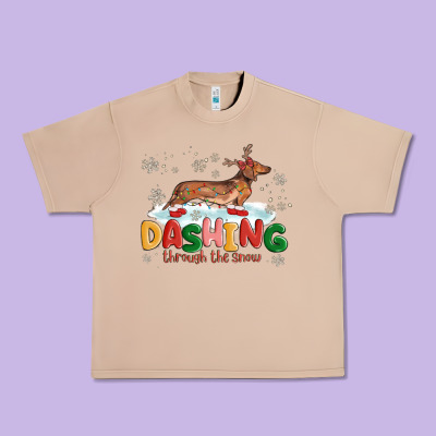Dachshund Through The Snow Urban Heavy Tee Designed By Maliassmallbusiness