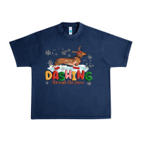 Navy dachshund through the snow Urban Heavy Tee - MaliasSmallBusiness
