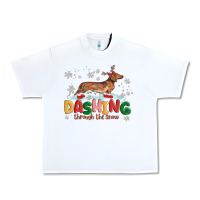 White dachshund through the snow Urban Heavy Tee - MaliasSmallBusiness