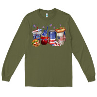 Army Green 4th of july coffee cups Long Sleeve Tee - texasbilliewilder