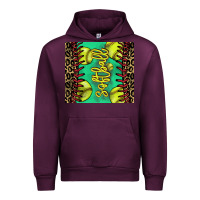 Mauve Wine softball leopard Urban Hoodie - NancyCooperArtShop